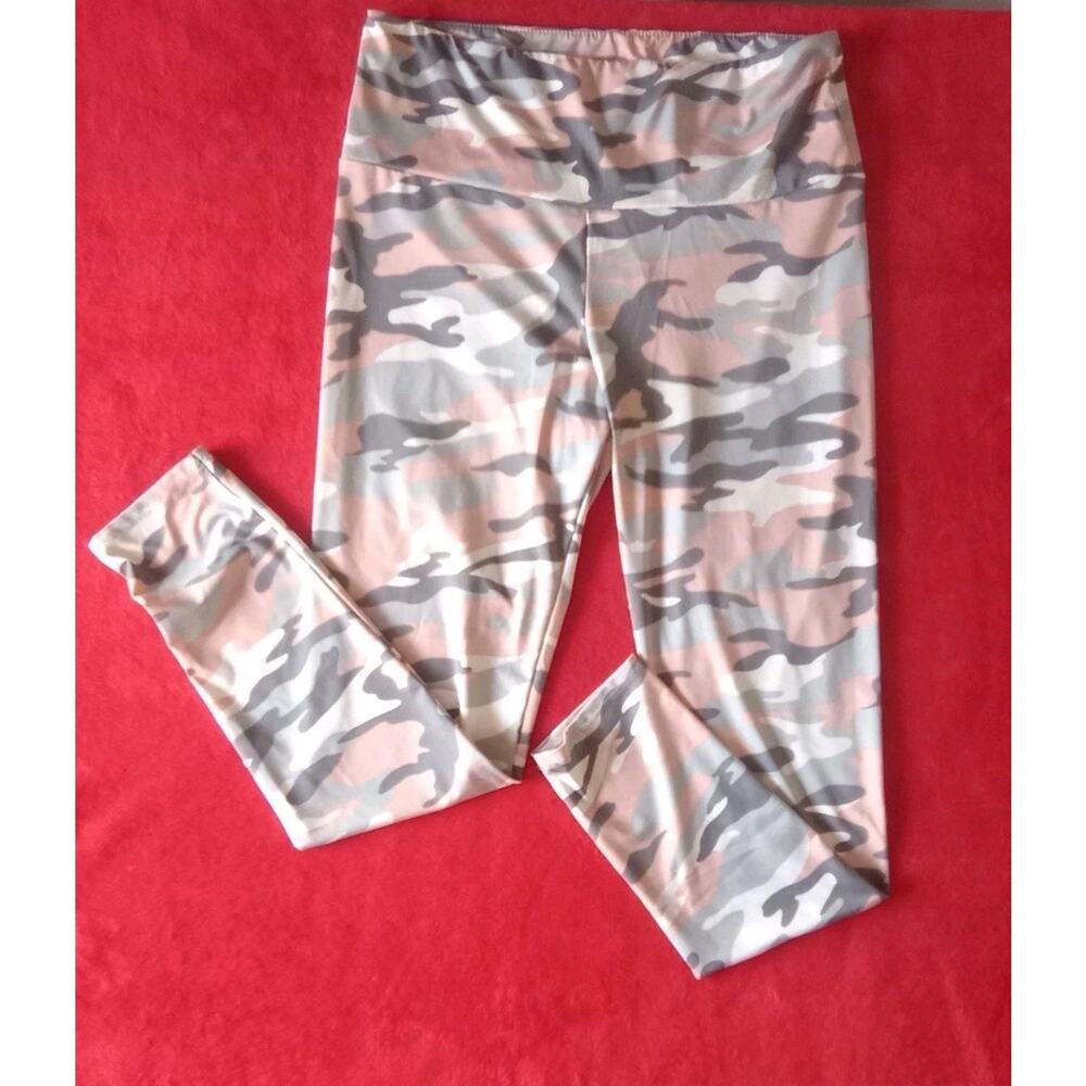 Camouflage Y2K Army Activewear Leggings Pink Womens Sz XL Camo Military Print